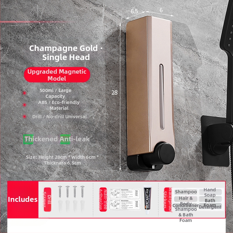 Диспенсър за сапун, стенен монтаж за баня и кухня, пластмасов, с ръчно натискане, модерен минималистичен стил