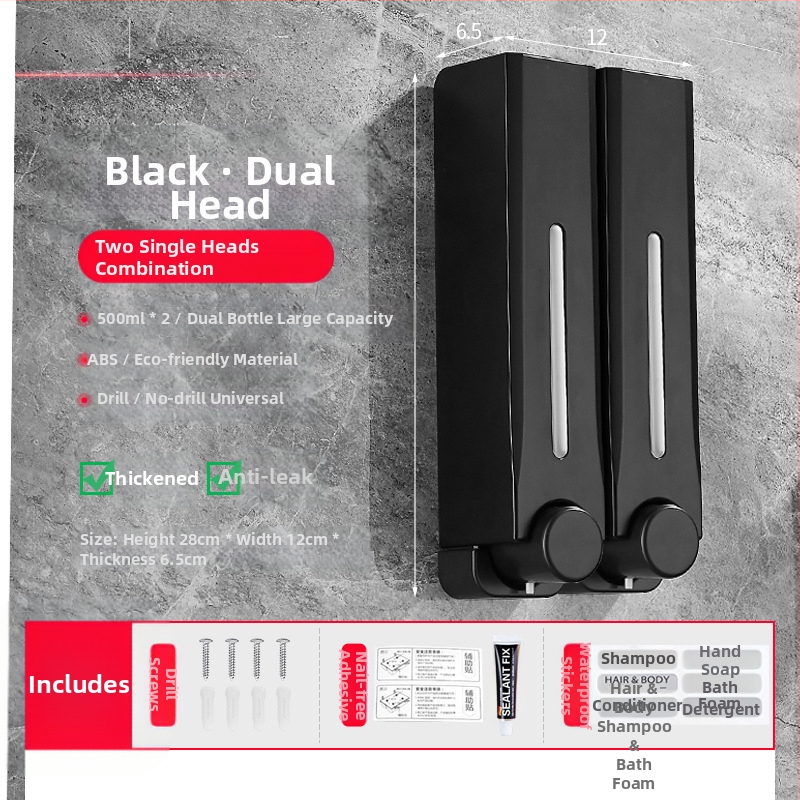 Диспенсър за сапун, стенен монтаж за баня и кухня, пластмасов, с ръчно натискане, модерен минималистичен стил