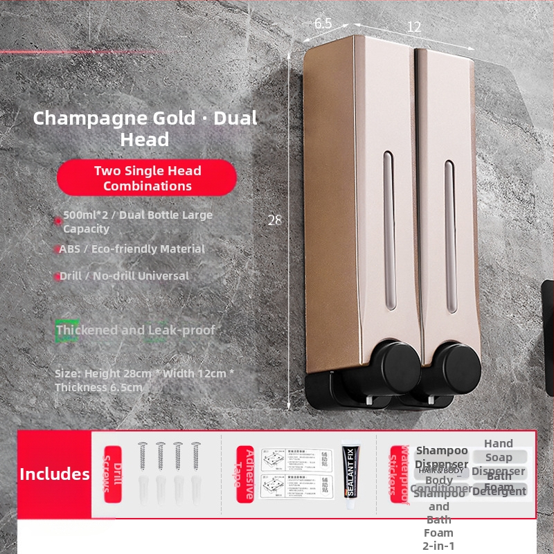 Диспенсър за сапун, стенен монтаж за баня и кухня, пластмасов, с ръчно натискане, модерен минималистичен стил