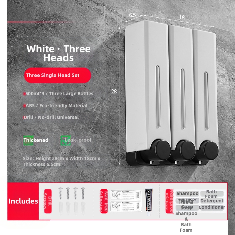 Диспенсър за сапун, стенен монтаж за баня и кухня, пластмасов, с ръчно натискане, модерен минималистичен стил