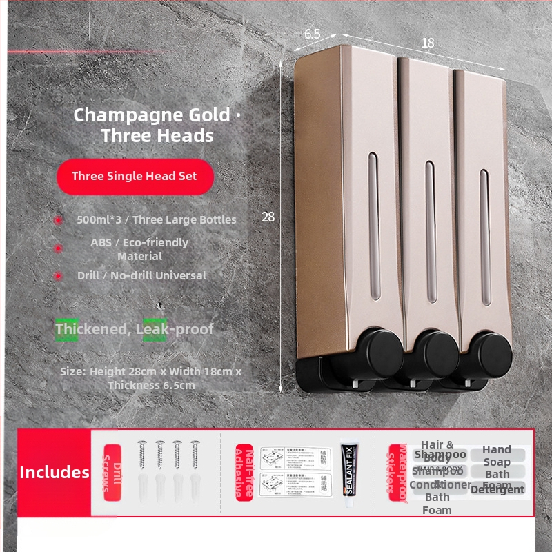 Диспенсър за сапун, стенен монтаж за баня и кухня, пластмасов, с ръчно натискане, модерен минималистичен стил