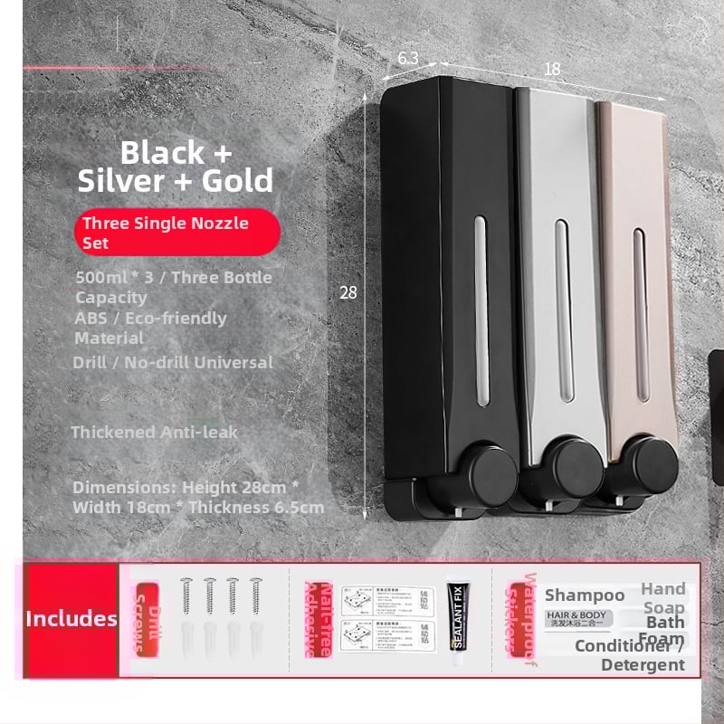 Диспенсър за сапун, стенен монтаж за баня и кухня, пластмасов, с ръчно натискане, модерен минималистичен стил