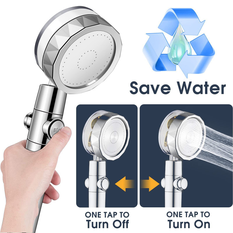 Duššipea - Mudel: Small Waist Shower Head, ABS, ümmargune kuju, vihmavoolu funktsioon, keermestatud paigaldus