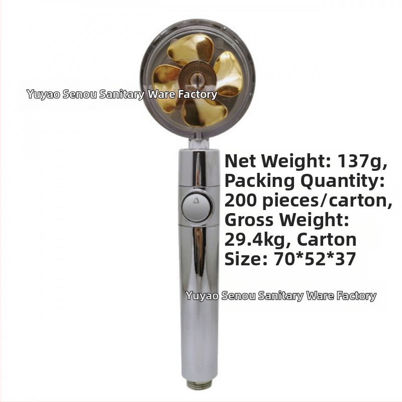 Duššipea - Mudel: Small Waist Shower Head, ABS, ümmargune kuju, vihmavoolu funktsioon, keermestatud paigaldus