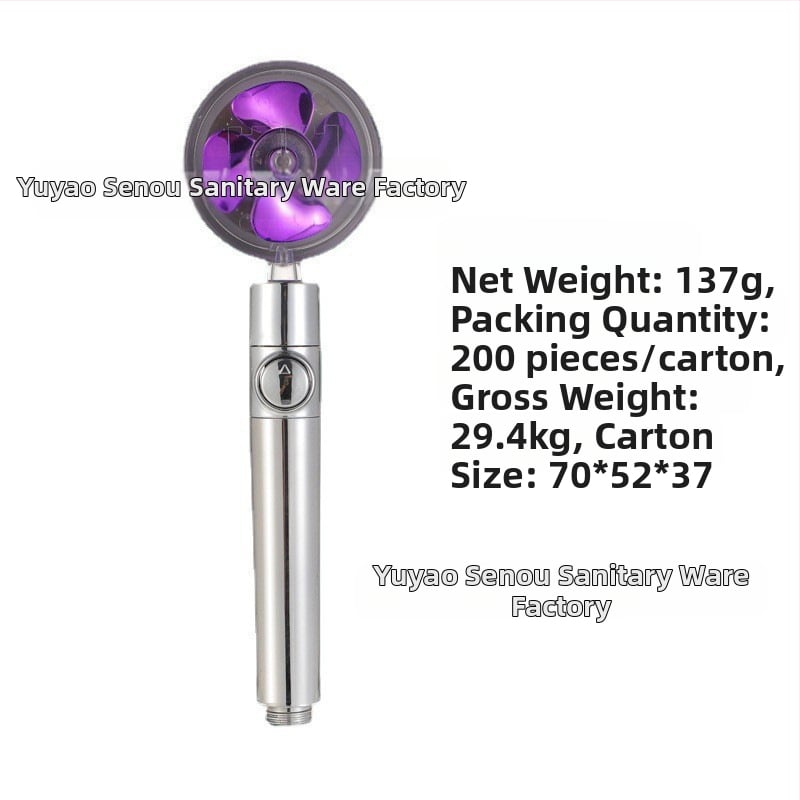 Duššipea - Mudel: Small Waist Shower Head, ABS, ümmargune kuju, vihmavoolu funktsioon, keermestatud paigaldus