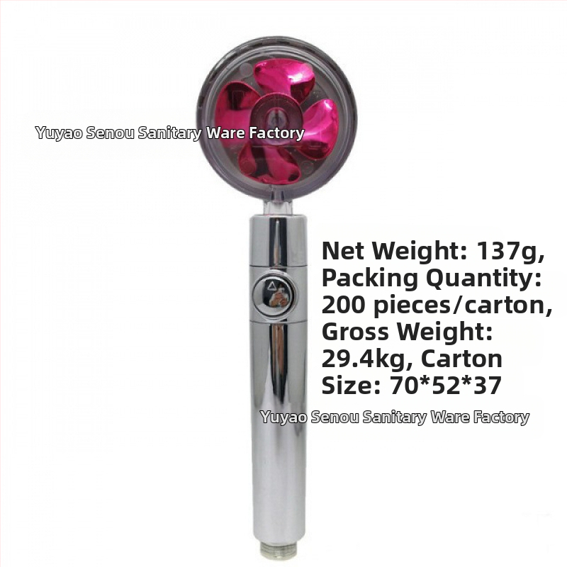 Duššipea - Mudel: Small Waist Shower Head, ABS, ümmargune kuju, vihmavoolu funktsioon, keermestatud paigaldus