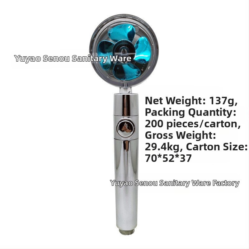 Duššipea - Mudel: Small Waist Shower Head, ABS, ümmargune kuju, vihmavoolu funktsioon, keermestatud paigaldus