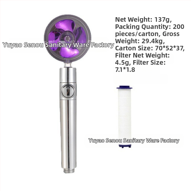 Duššipea - Mudel: Small Waist Shower Head, ABS, ümmargune kuju, vihmavoolu funktsioon, keermestatud paigaldus