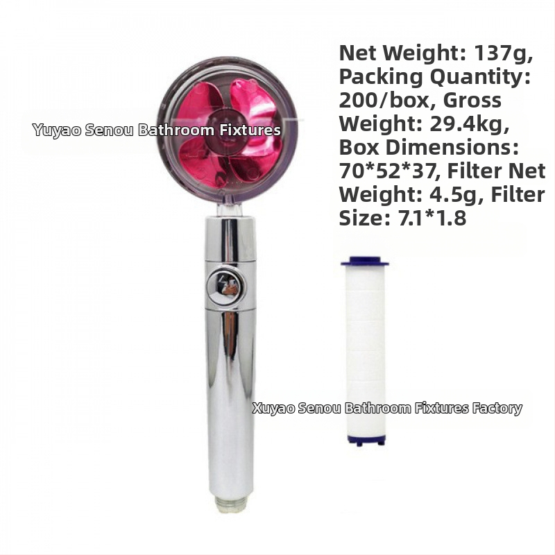 Duššipea - Mudel: Small Waist Shower Head, ABS, ümmargune kuju, vihmavoolu funktsioon, keermestatud paigaldus