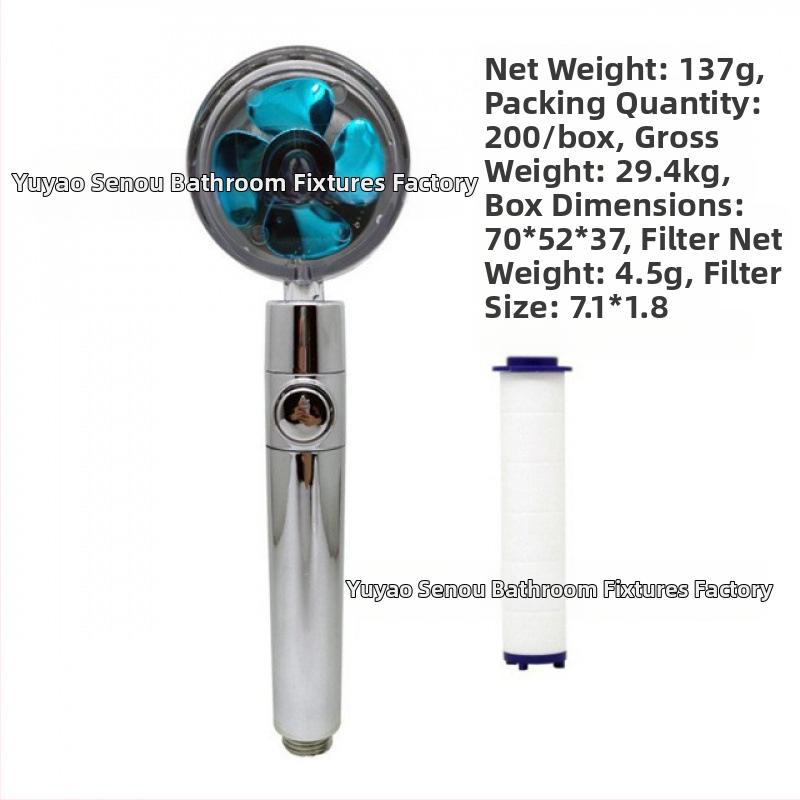 Duššipea - Mudel: Small Waist Shower Head, ABS, ümmargune kuju, vihmavoolu funktsioon, keermestatud paigaldus