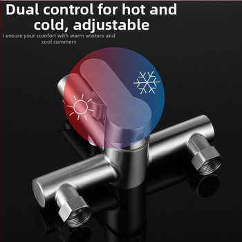 Σετ ντους από ανοξείδωτο χάλυβα, επιτοίχια εγκατάσταση, ανάμεικτος μηχανισμός με κεραμικό βαλβίνας, μοντέλο S-L005