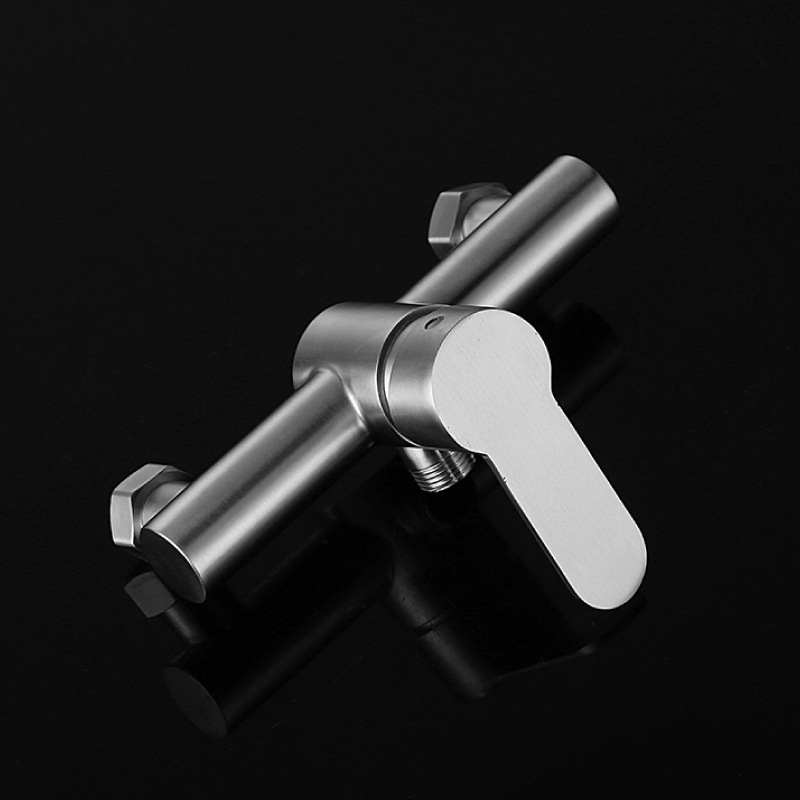 Set de duș din oțel inoxidabil, montat pe perete, robinet amestecător cu cartuș ceramic, model S-L005