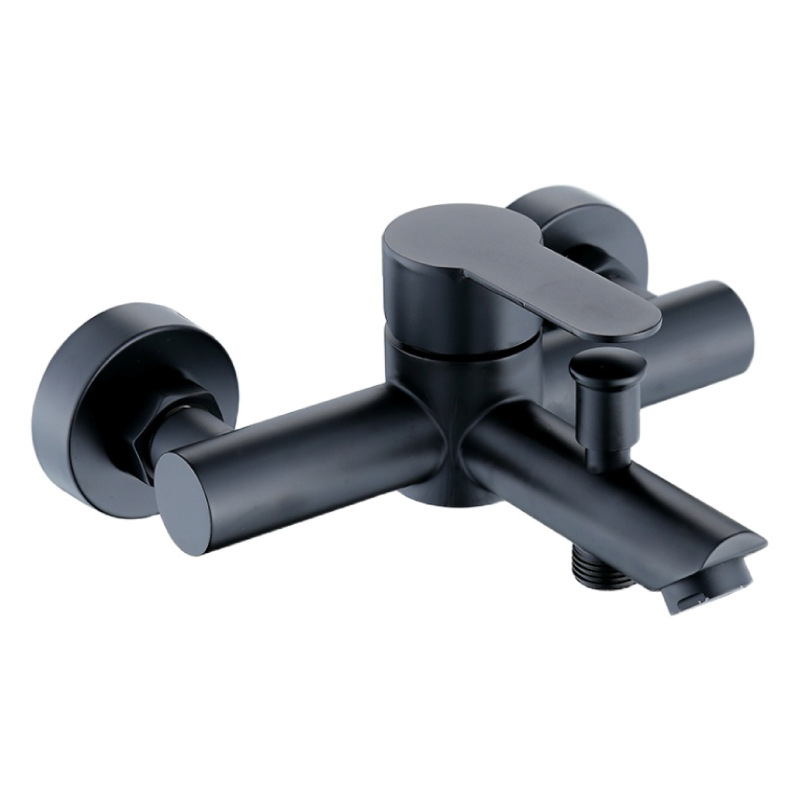 Set de duș din oțel inoxidabil, montat pe perete, robinet amestecător cu cartuș ceramic, model S-L005