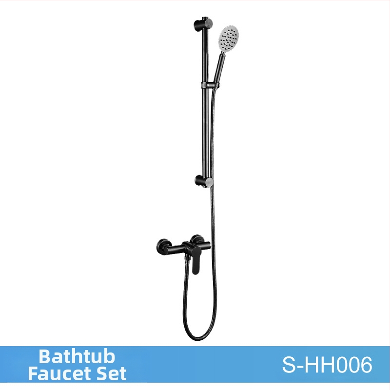 Set de duș din oțel inoxidabil, montat pe perete, robinet amestecător cu cartuș ceramic, model S-L005