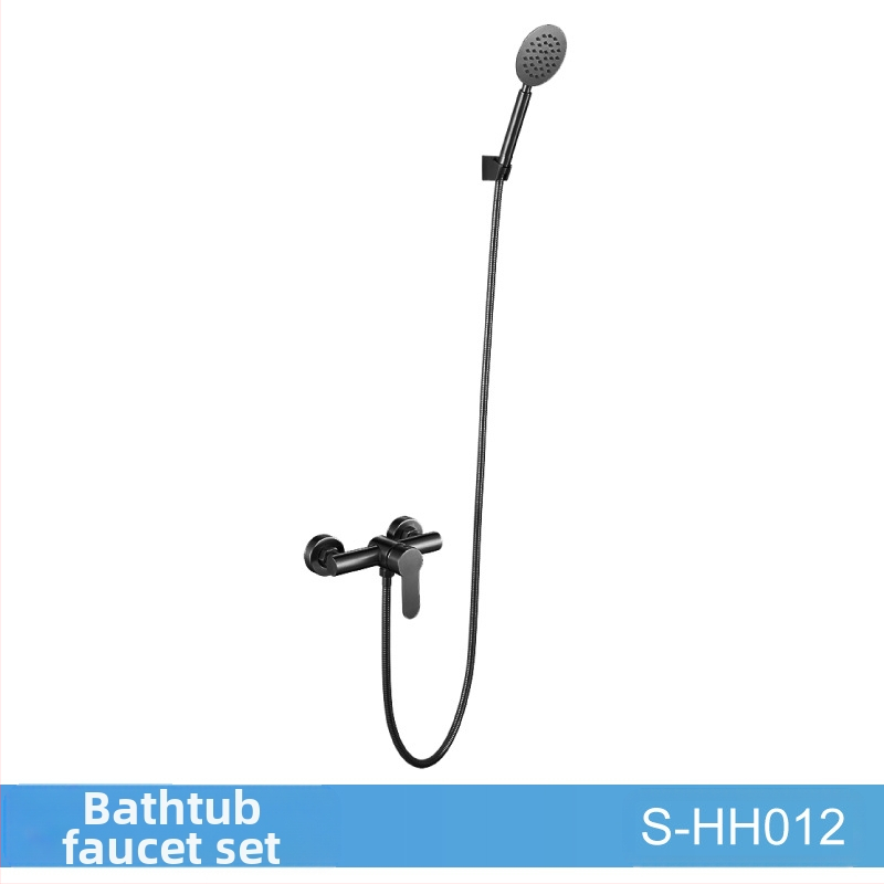 Set de duș din oțel inoxidabil, montat pe perete, robinet amestecător cu cartuș ceramic, model S-L005