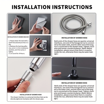 Φορητό σετ ντους χειρός με βροχή, ABS σώμα, τετράγωνη χρωμιωμένη κεφαλή, περιστρεφόμενη βάση, μοντέρνος μινιμαλιστικός σχεδιασμός