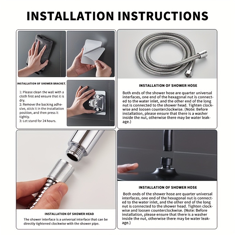 Kaasaskantav käeddušikomplekt vihmadušiga, ABS-korpus, ruudukujuline kromitud pea, pööratav kinnitussüsteem, kaasaegne minimalistlik disain