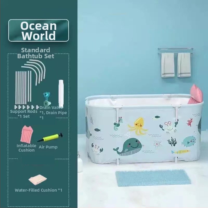 Vas de baie pliabil pentru adulți, pentru baie, material nylon; stil: dublu, pliabil, înălțat.