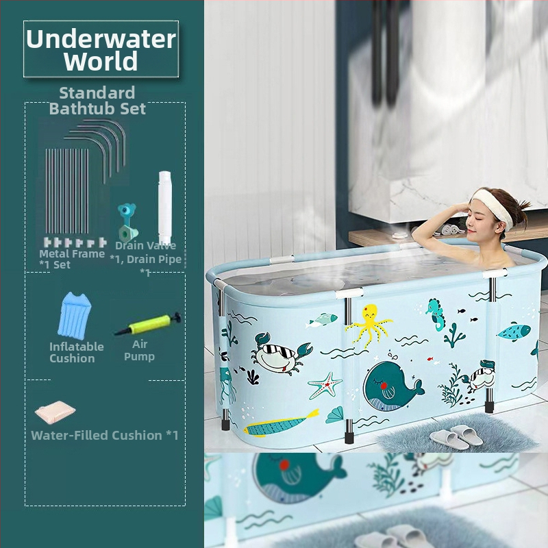 Vas de baie pliabil pentru adulți, pentru baie, material nylon; stil: dublu, pliabil, înălțat.