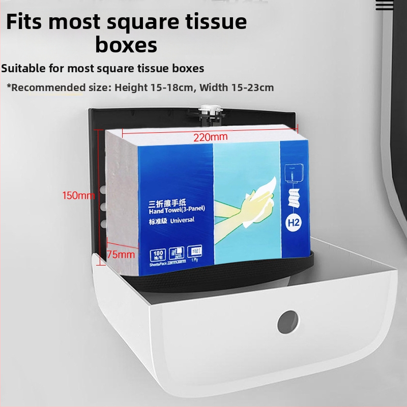 Nástenná krabička na papierové utierky — ABS, vodotesná, bez vŕtania, model 6015