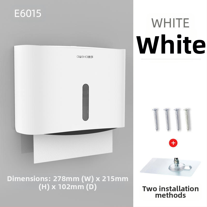 Fali szerelhető papírtörlődoboz — ABS, vízálló, lyukasztás nélküli, modell 6015