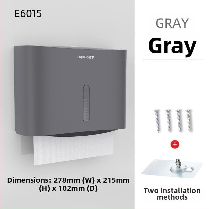 Fali szerelhető papírtörlődoboz — ABS, vízálló, lyukasztás nélküli, modell 6015