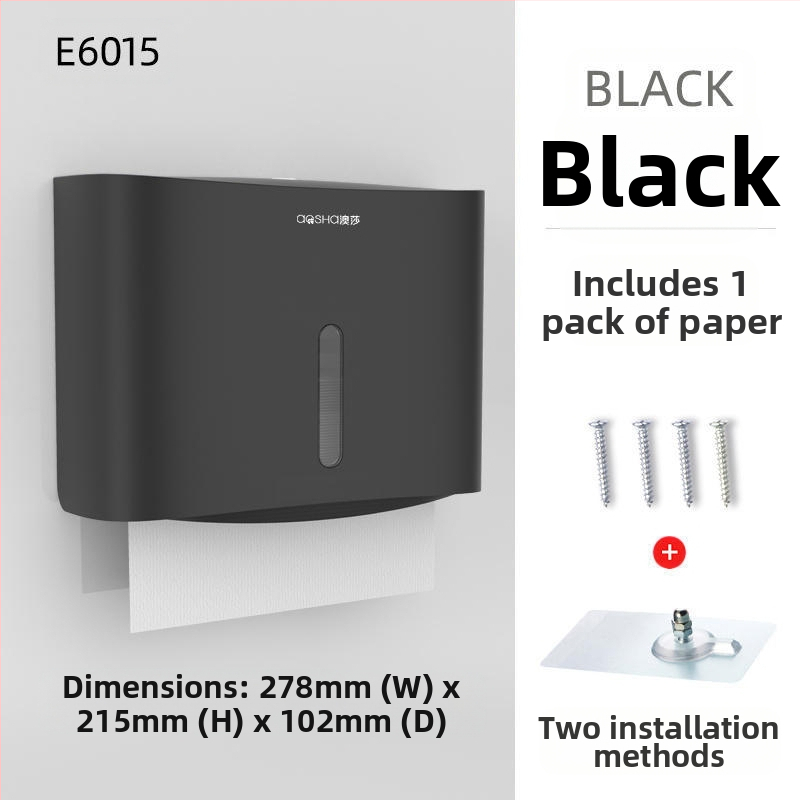 Fali szerelhető papírtörlődoboz — ABS, vízálló, lyukasztás nélküli, modell 6015