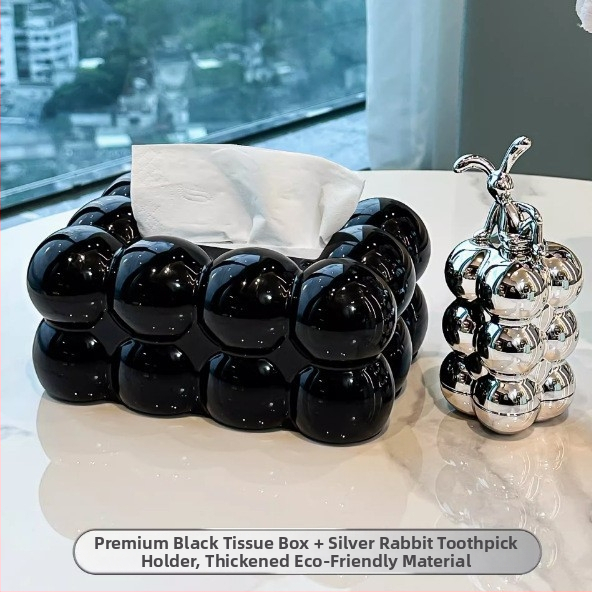 Zsebkendő-doboz – modern PP anyag, modell HL-9668569, alkalmas autóba, nappaliba és fürdőbe, kihúzható zsebkendő mechanizmussal