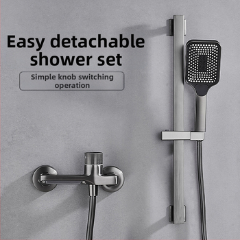 Σετ ντους από χαλκό με κρυφή εγκατάσταση, λειτουργία βροχής, τετράγωνη κεφαλή ντους, μοντέλο 7030