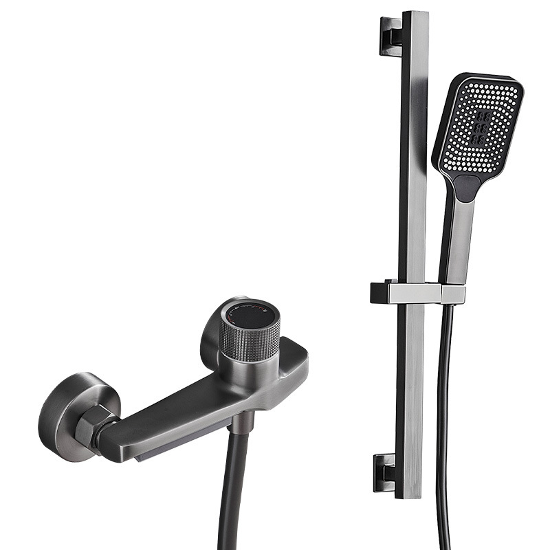 Душ комплект от мед за скрит монтаж, дъждовна функция, квадратна душ глава, модел 7030