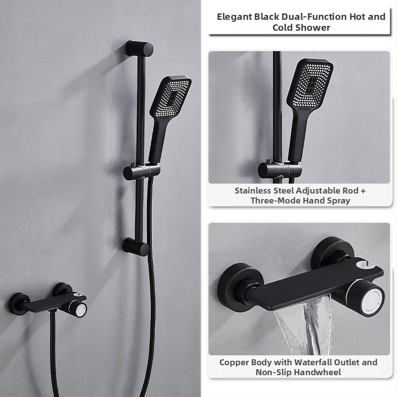 Душ комплект от мед за скрит монтаж, дъждовна функция, квадратна душ глава, модел 7030