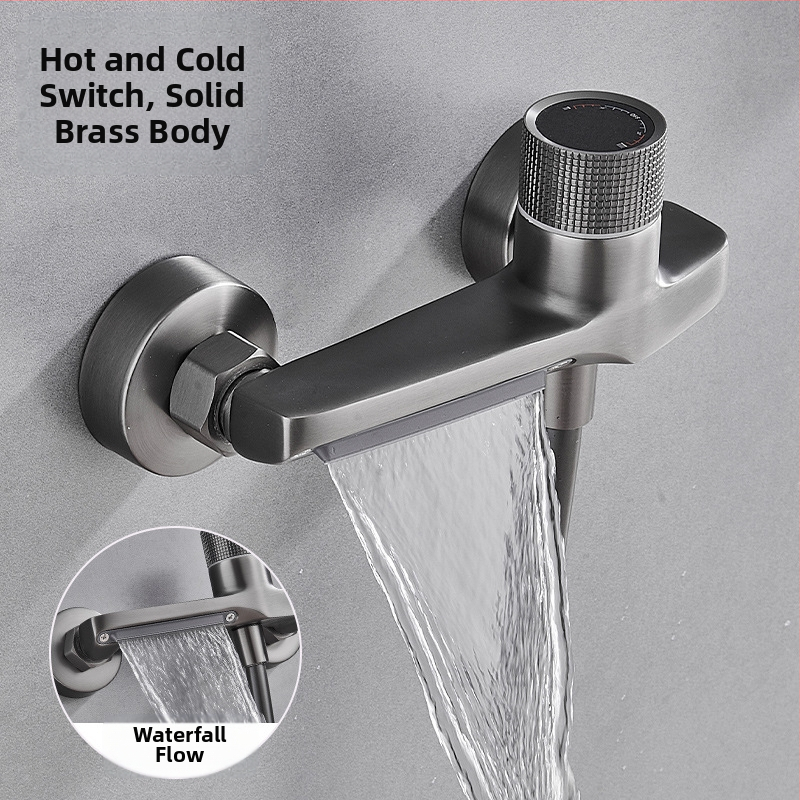 Душ комплект от мед за скрит монтаж, дъждовна функция, квадратна душ глава, модел 7030