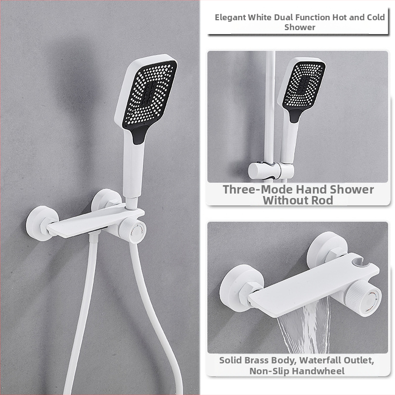 Душ комплект от мед за скрит монтаж, дъждовна функция, квадратна душ глава, модел 7030