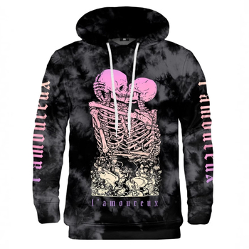 Пуловер със качулка | 3D принт животински модел, Slim fit, Кръгло деколте, Полиестер 96%+