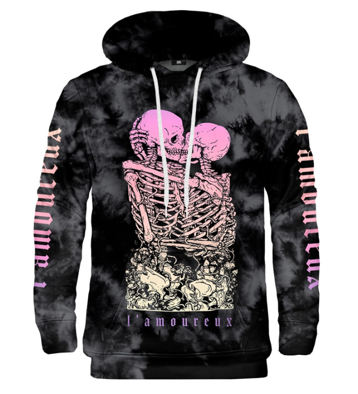 Hanorac cu glugă | Croială Slim, Imprimare 3D cu model animal, Guler rotund, Poliester 96%