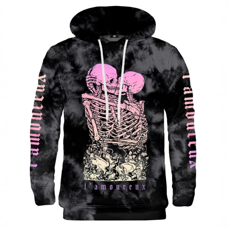 Hanorac cu glugă | Croială Slim, Imprimare 3D cu model animal, Guler rotund, Poliester 96%