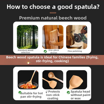 Ξύλινη σπάτουρα μαγειρέματος από PLYS/Pales — ανθεκτικό σε υψηλές θερμοκρασίες εργαλείο κουζίνας