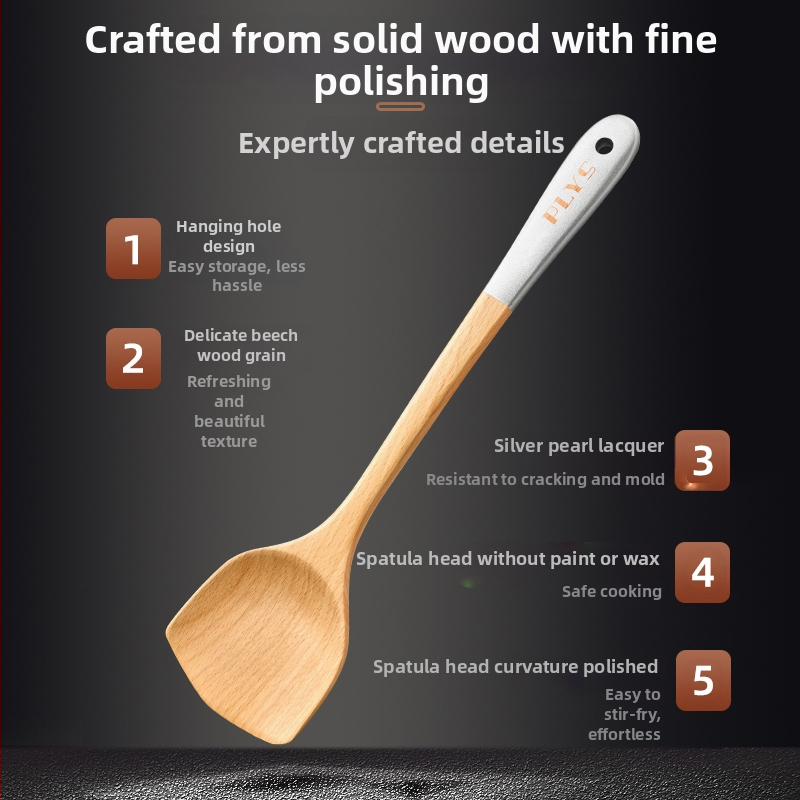 Дървена кухненска лопатка от PLYS/Pales — прибор за готвене с висока температурна устойчивост