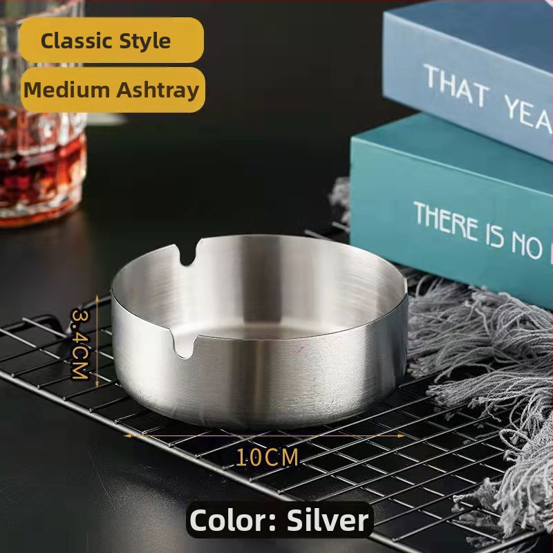 Пепелник от неръждаема стомана, светло луксозен дизайн, устойчив на вятър и удароустойчив, с персонализирано лого, декоративна функция и за съхранение – подходящ за дом, ресторант и хотел