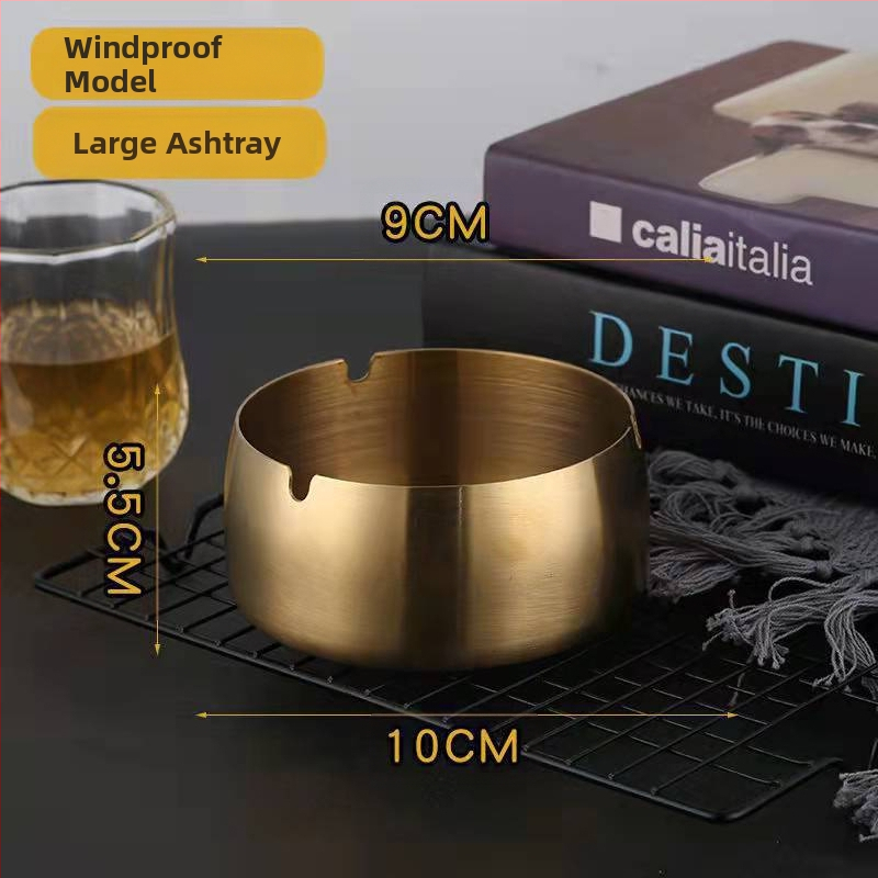 Пепелник от неръждаема стомана, светло луксозен дизайн, устойчив на вятър и удароустойчив, с персонализирано лого, декоративна функция и за съхранение – подходящ за дом, ресторант и хотел