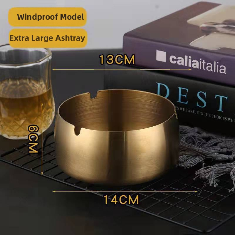 Пепелник от неръждаема стомана, светло луксозен дизайн, устойчив на вятър и удароустойчив, с персонализирано лого, декоративна функция и за съхранение – подходящ за дом, ресторант и хотел