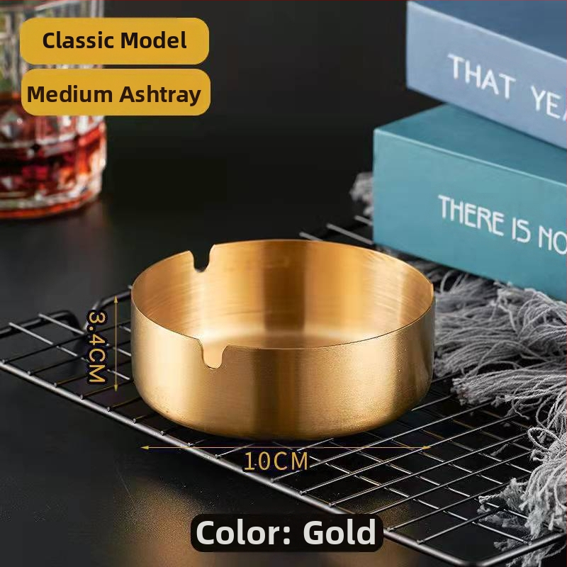 Пепелник от неръждаема стомана, светло луксозен дизайн, устойчив на вятър и удароустойчив, с персонализирано лого, декоративна функция и за съхранение – подходящ за дом, ресторант и хотел