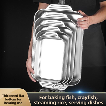 Ανοξείδωτο τετράγωνο πιάτο θαλασσινών – πολυλειτουργικό, εύκολο στον καθαρισμό, ανθεκτικό στη σκουριά, αντικολλητικό, 780 γρ.