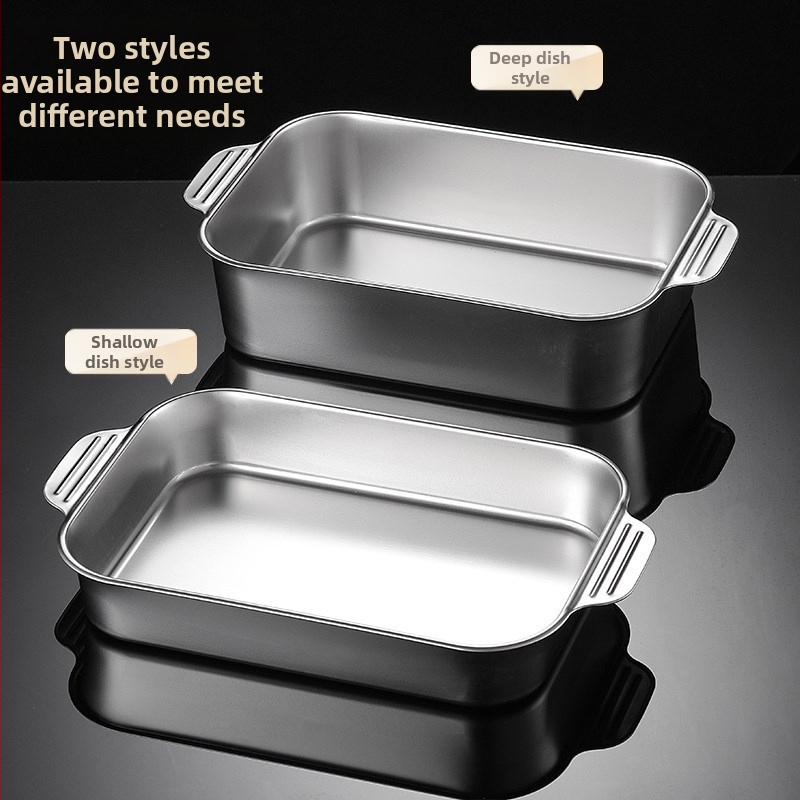 Неръждаема стомана квадратна плоча за морски дарове – многофункционална, лесна за почистване, устойчива на ръжда, антизалепваща, 780 г