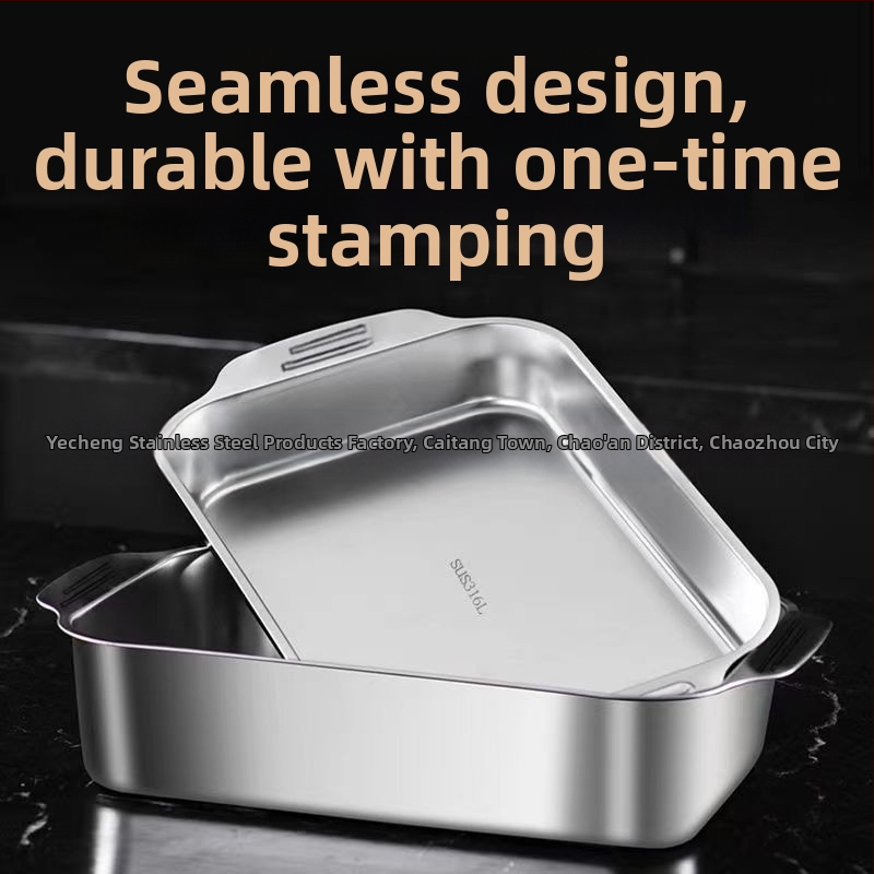 Nehrđajući čelični kvadratni pladanj za morsku hranu – višenamjenski, jednostavan za čišćenje, otporan na hrđu, 780 g