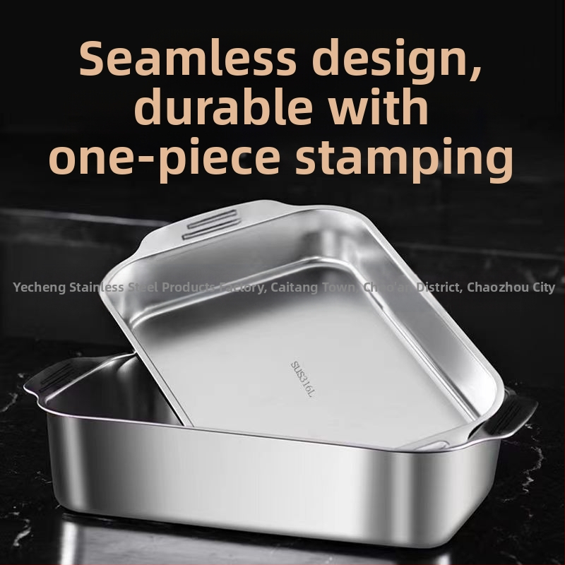 Nehrđajući čelični kvadratni pladanj za morsku hranu – višenamjenski, jednostavan za čišćenje, otporan na hrđu, 780 g