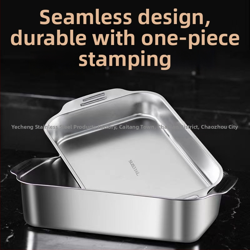 Nehrđajući čelični kvadratni pladanj za morsku hranu – višenamjenski, jednostavan za čišćenje, otporan na hrđu, 780 g