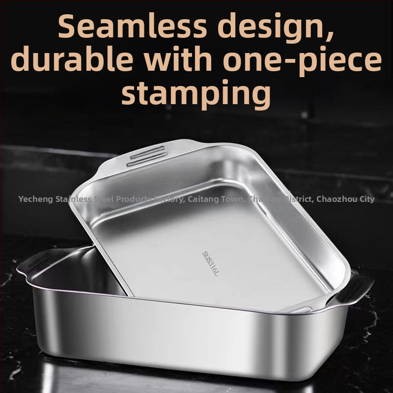 Nehrđajući čelični kvadratni pladanj za morsku hranu – višenamjenski, jednostavan za čišćenje, otporan na hrđu, 780 g