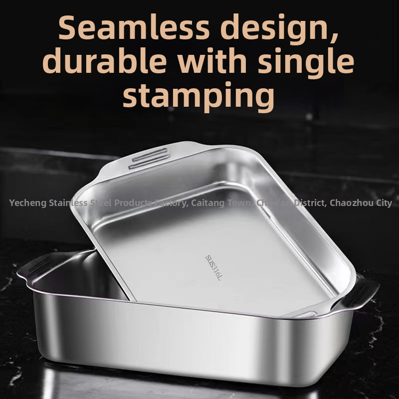 Nehrđajući čelični kvadratni pladanj za morsku hranu – višenamjenski, jednostavan za čišćenje, otporan na hrđu, 780 g