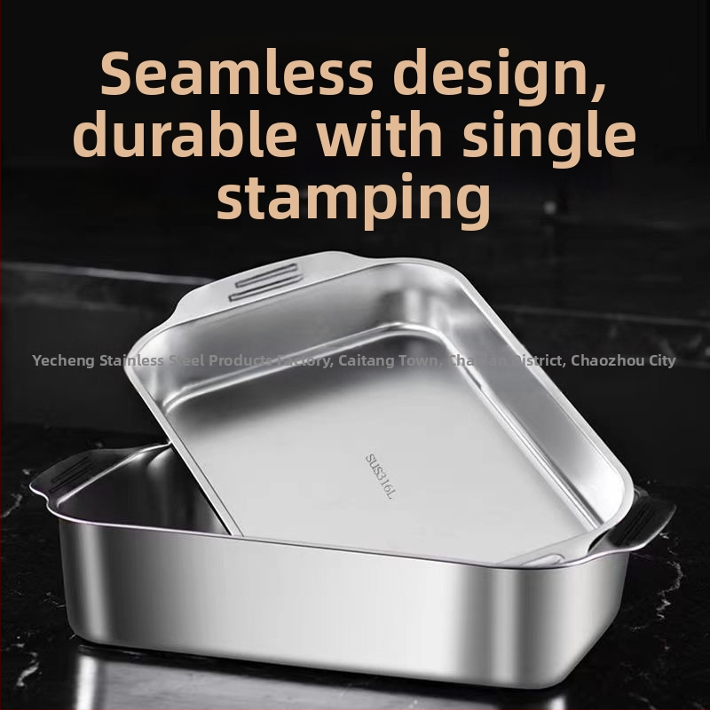 Nehrđajući čelični kvadratni pladanj za morsku hranu – višenamjenski, jednostavan za čišćenje, otporan na hrđu, 780 g